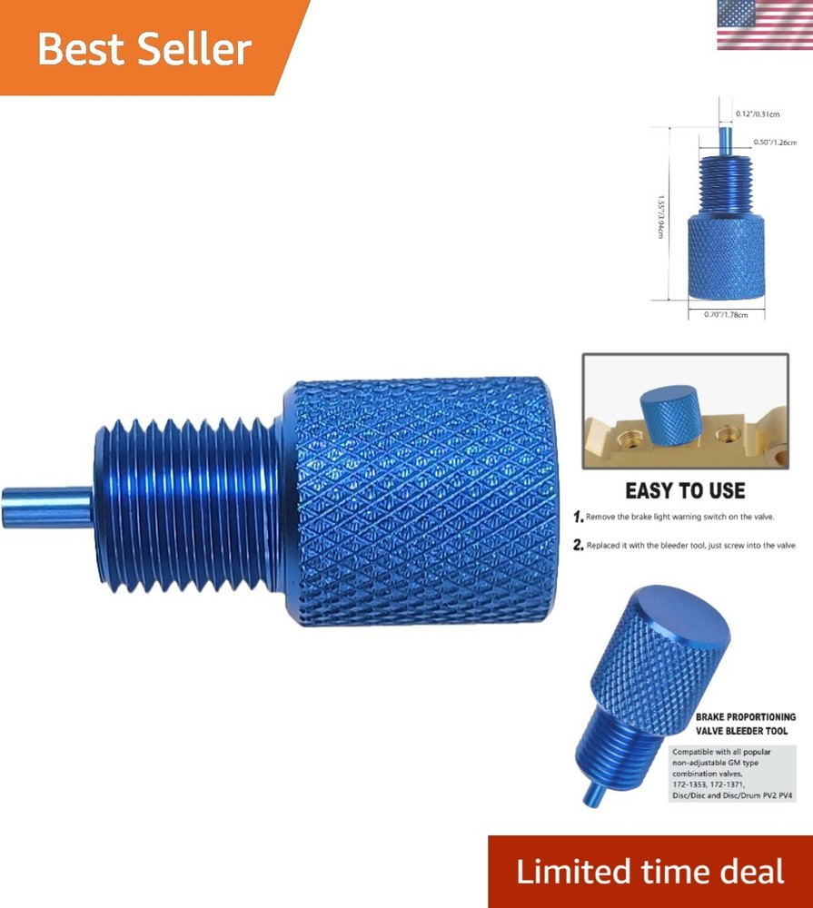 Brake Bleeding Tool for GM Valves, Compact Aluminum Design, Blue