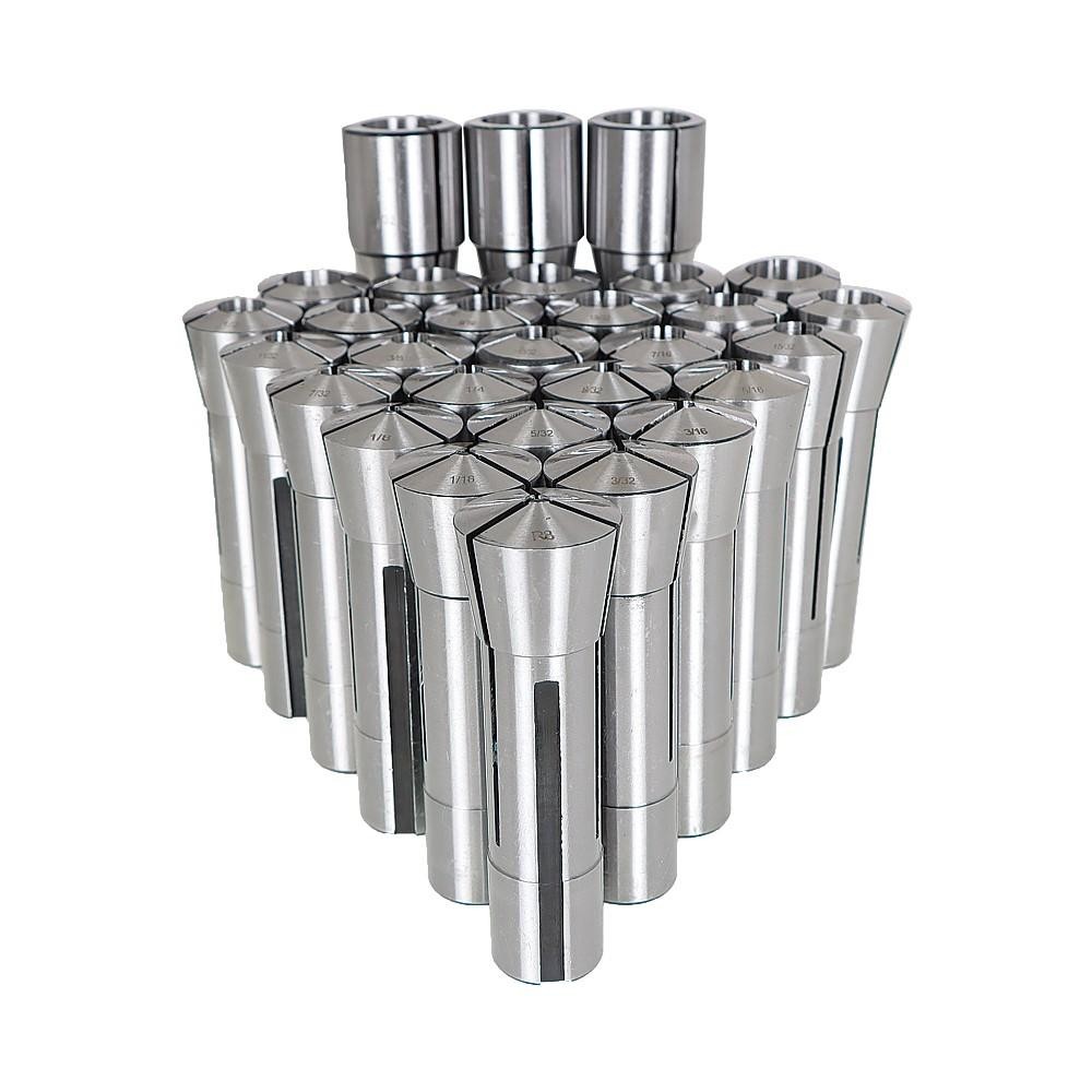 29Pcs R8 Spring Collet Set Fractional 1/32"-1" High Precision