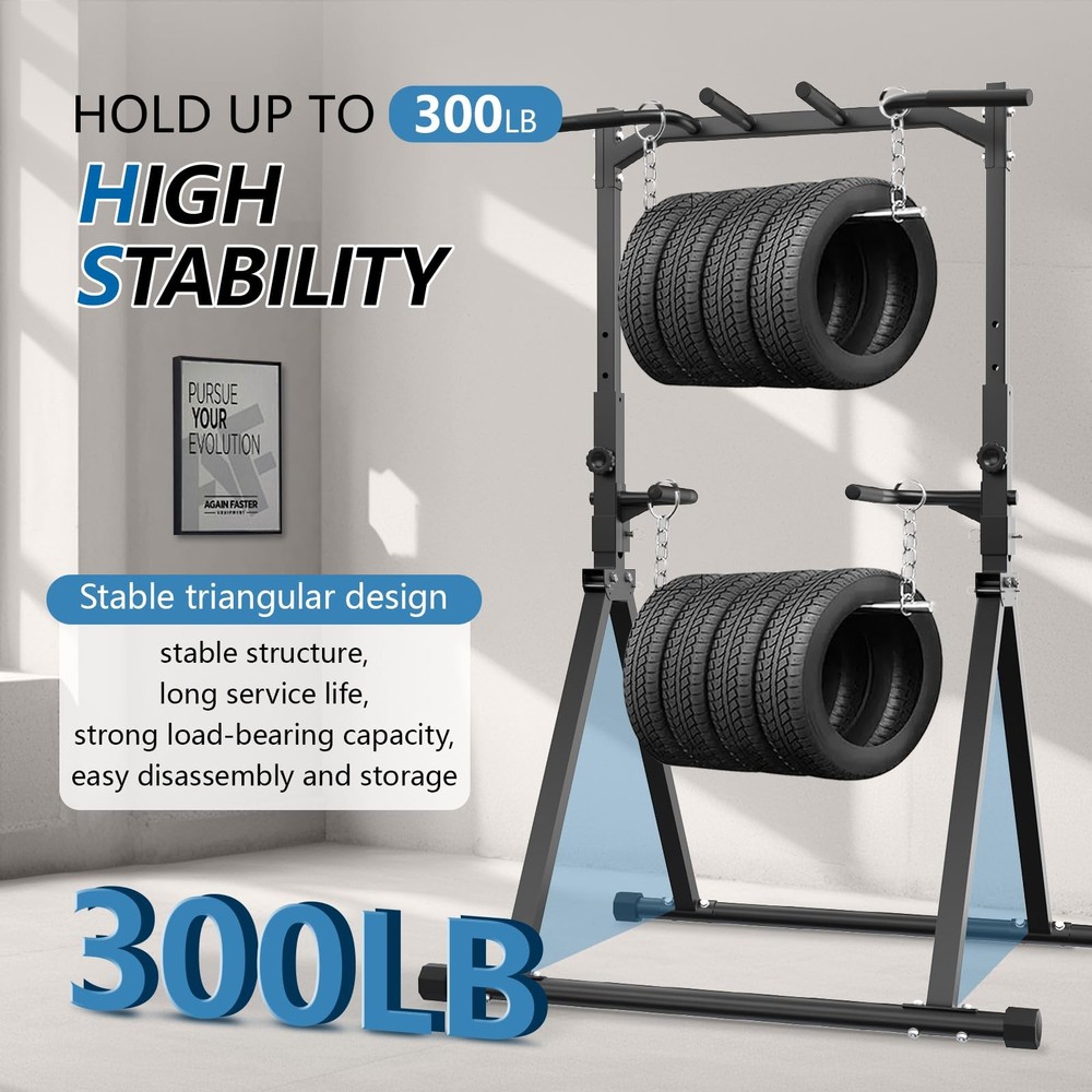 Foldable Pull Up Bar Pull Up Station,Power Tower with Triangular Structure, M...
