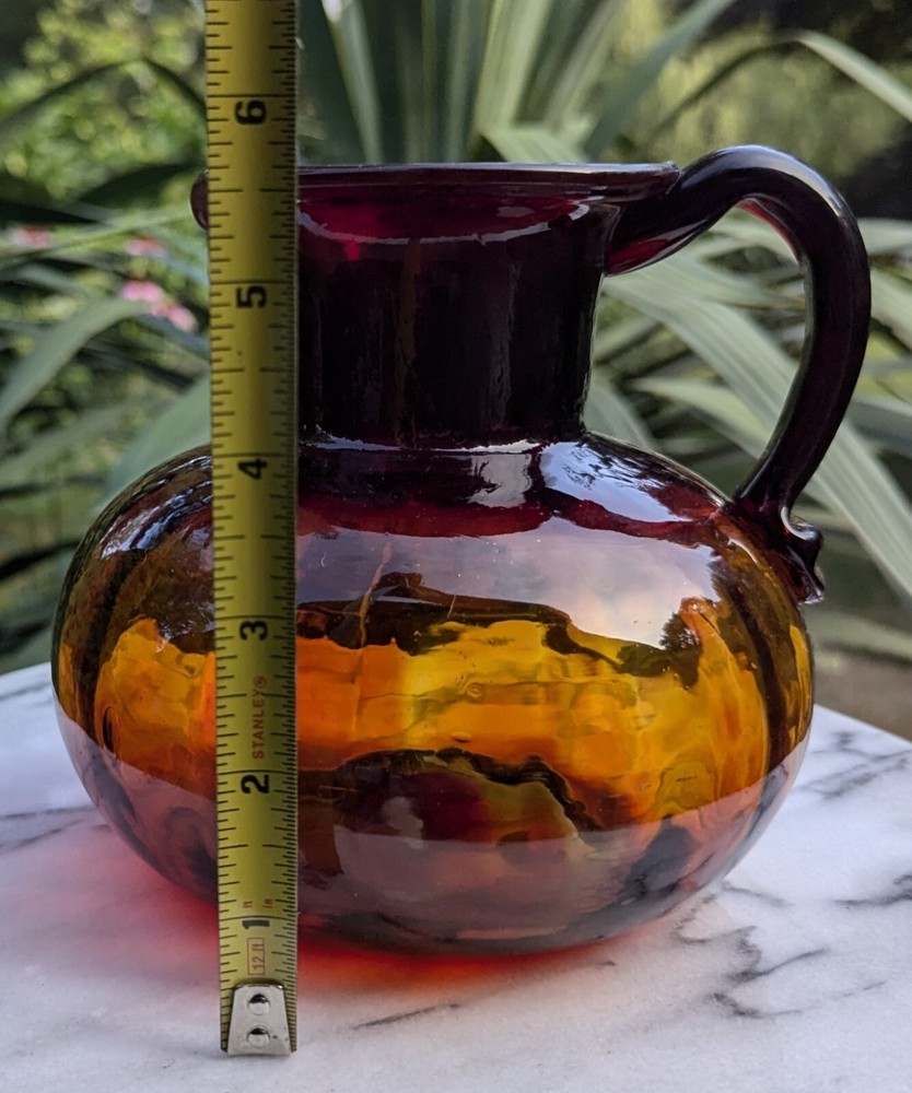 Hand Made Amberina Pitcher