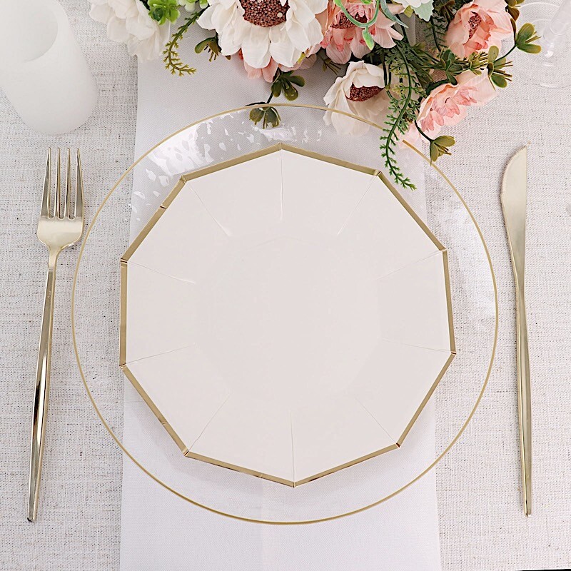 25 pcs 7" Salad Dinner Paper Plates Events Disposable Party Tableware