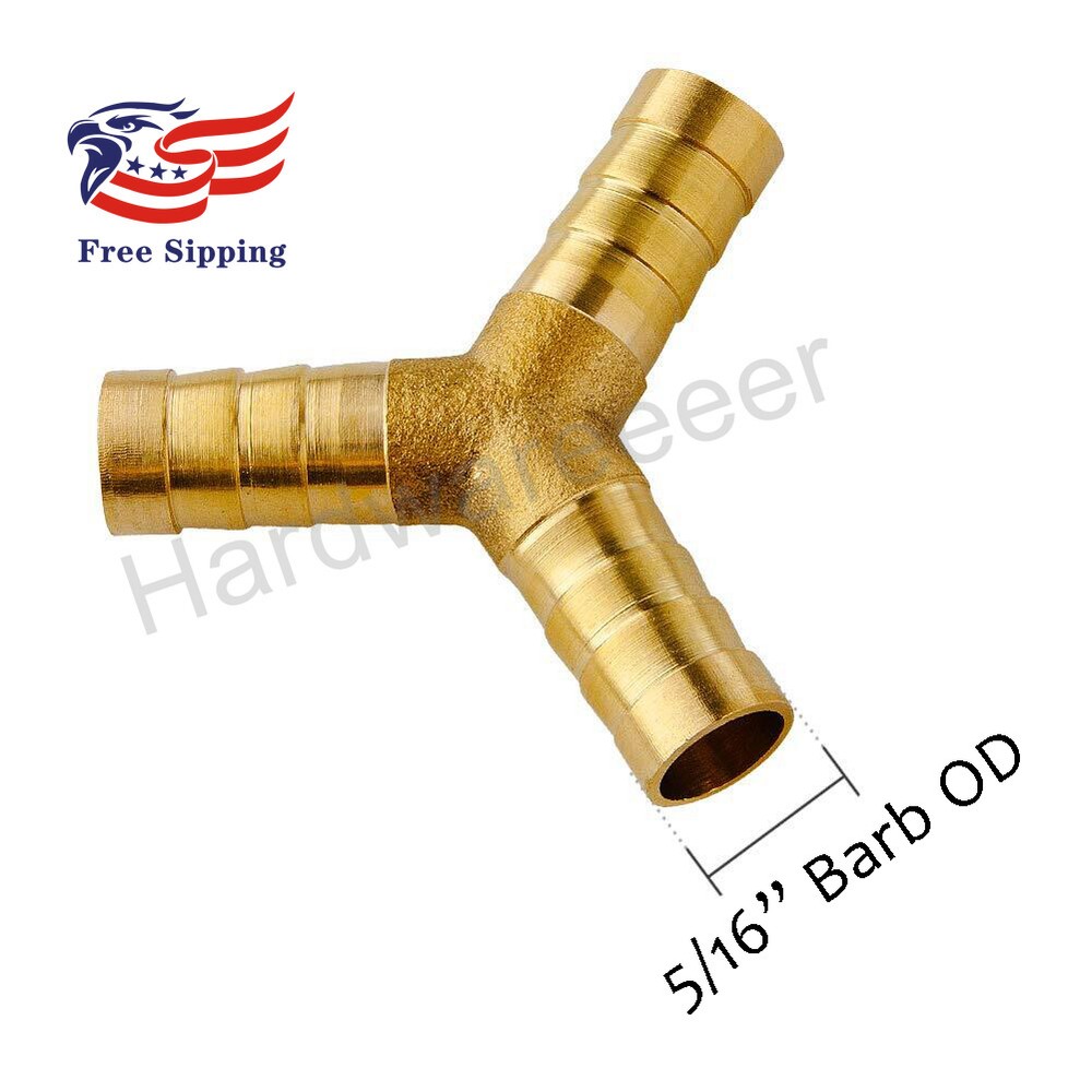 5/16" Barb OD Y Shaped 3 Ways Fitting Intersection Split Splicer Union Adapter
