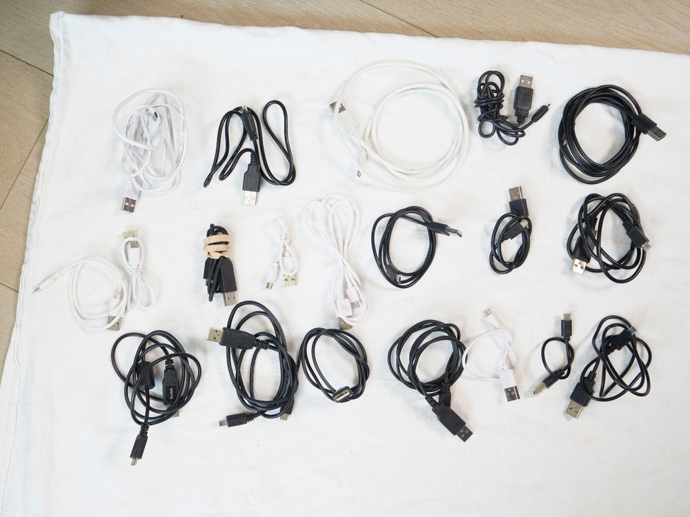 Lot of Assorted Micro + Mini+ USBC +Printer Cables/ Cords USB, USB-C, Micro-USB