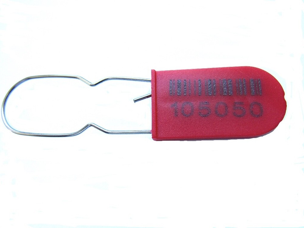 Plastic PADLOCK A Security Seal ECO, 500 Pcs. RED Numbered and Barcode, BFS