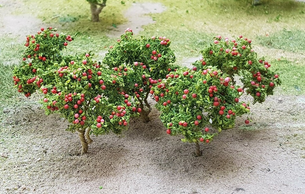 MP SCENERY 6 Apple Trees N Gauge Fruit Trees Model Railroad Farm Layout Handmade