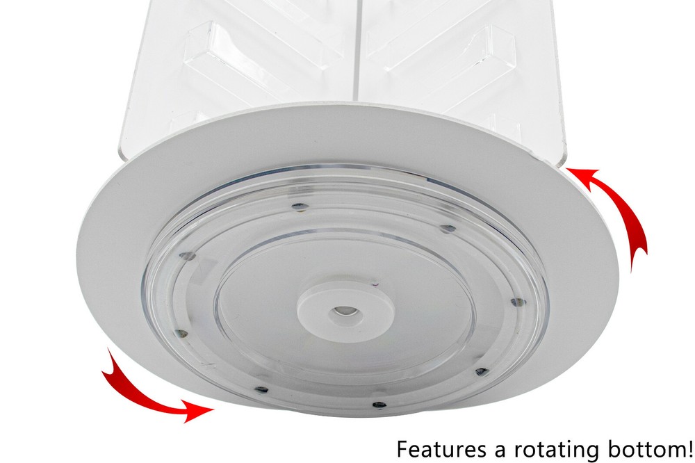 24 Multi Pockets Rotating Countertop Organizer Display Premium White