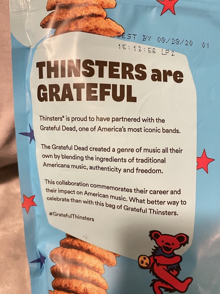 NIP Grateful Dead Coconut Cookie THINSTERS Dancing Bear Advertisement Display