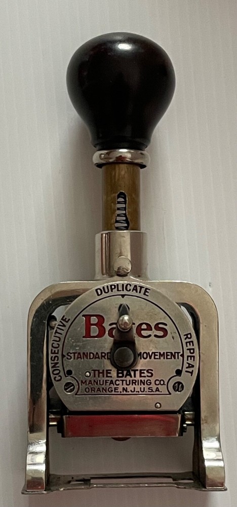 VINTAGE BATES LEVER MOVEMENT NUMBERING MACHINE
