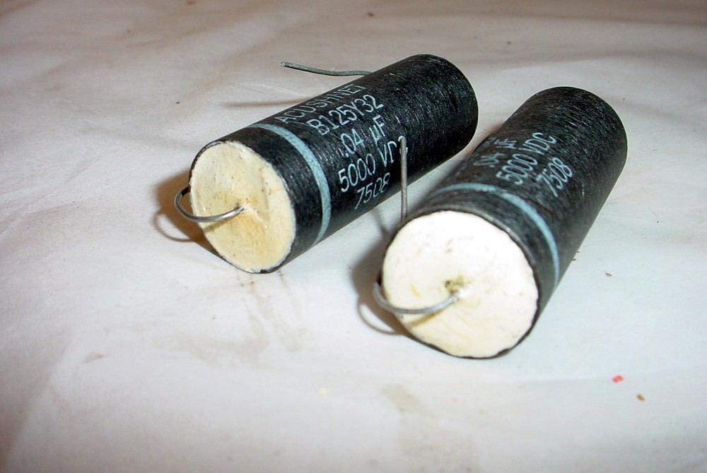 Two NOS Acushnet .04uF 5000VDC Capacitors