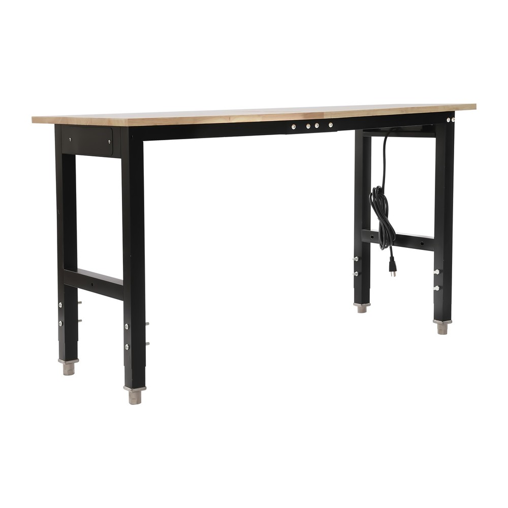 48x20in Heavy-Duty Work Table Adjustable Workbench with Power Outlets 2000lbs
