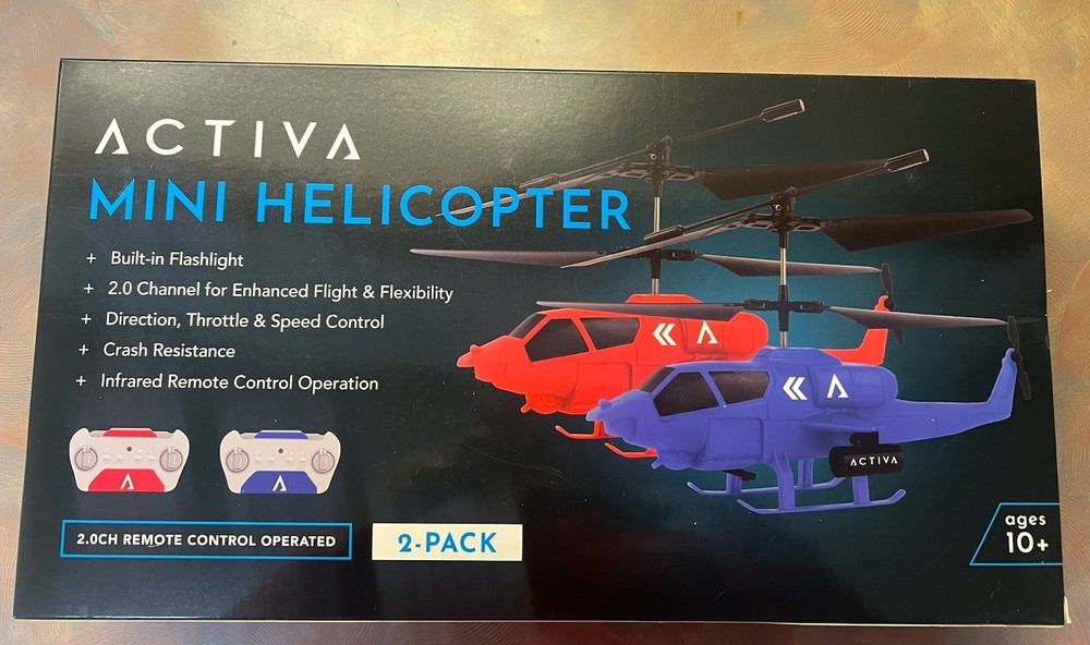ACTIVA 2 Pack 2.0 Channel Remote Control Mini Helicopters Red & Blue NEW