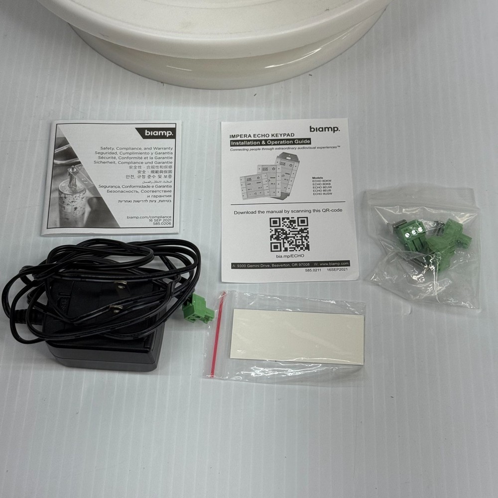 Biamp Echo 8USW Wall Mount Keypad White