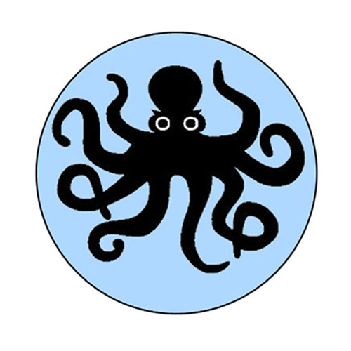 OCTOPUS pinback button ocean blue sea creature fish