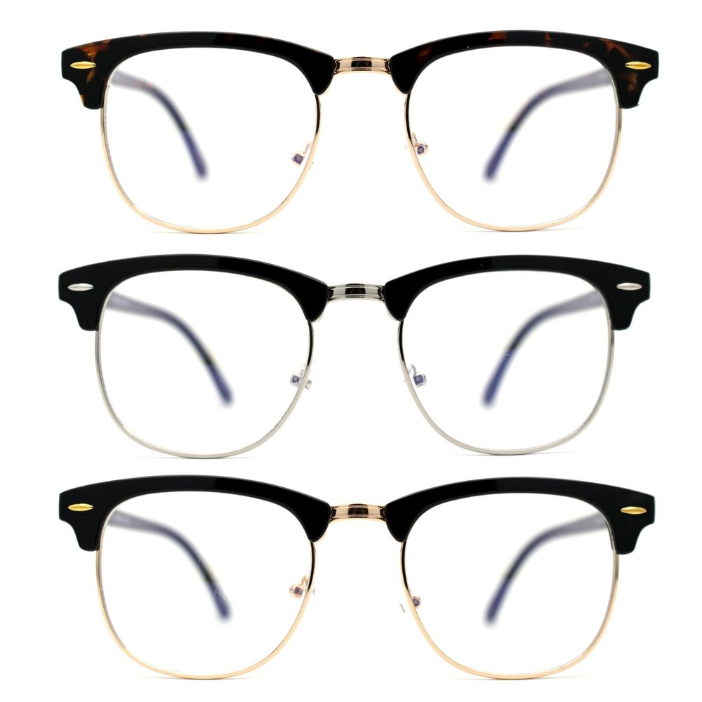 Iconic Browline Half Rim Blue Light Blocking Computer Glasses