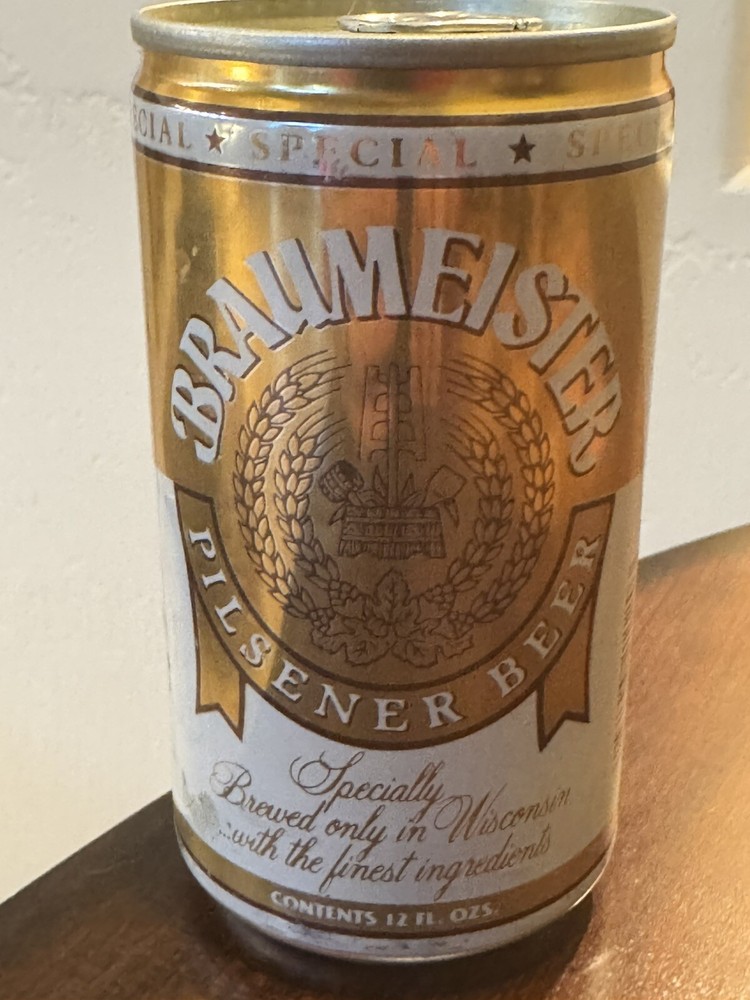 Braumeister Pilsener - Empty Beer Can Bottom-opened