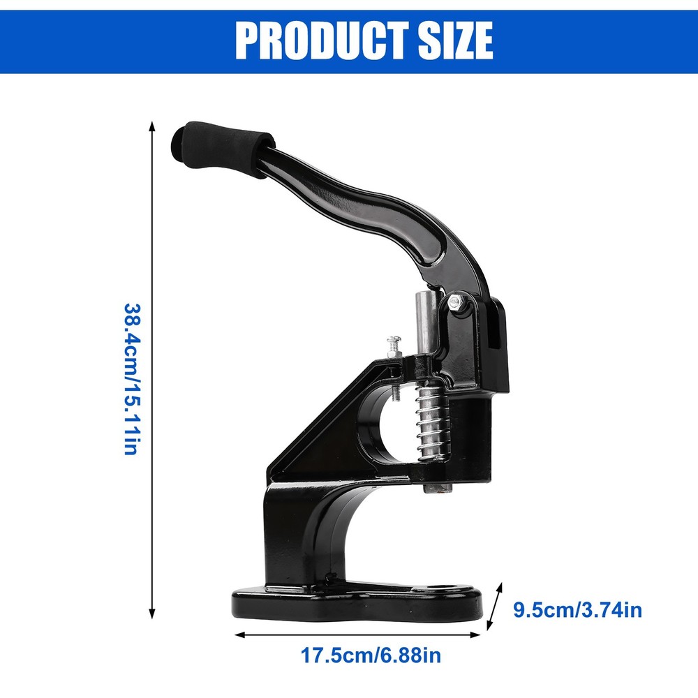 Heavy Duty Hand Press Grommet Snap Button Rivet Setting Machine w/ Dies Tool Kit