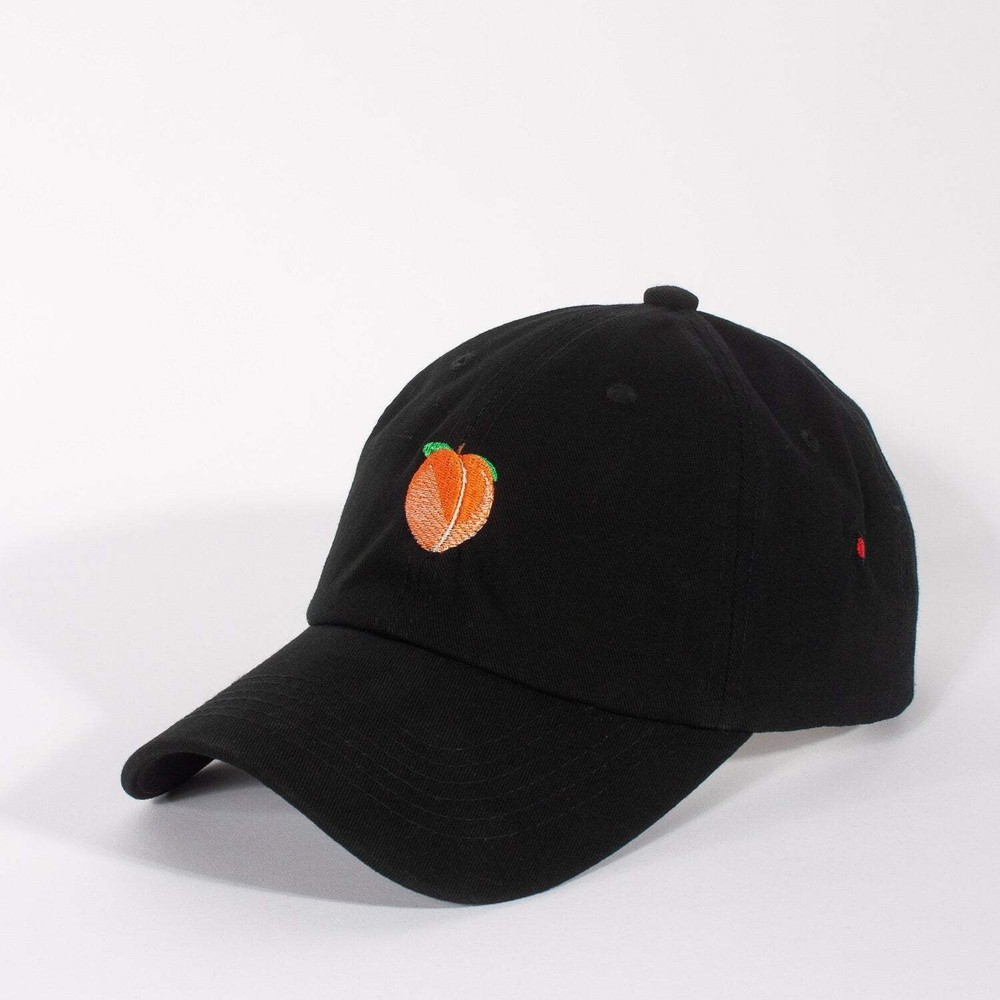 PEACH (strapback cap) - dad baseball polo cotton hat - Black White Grey Red