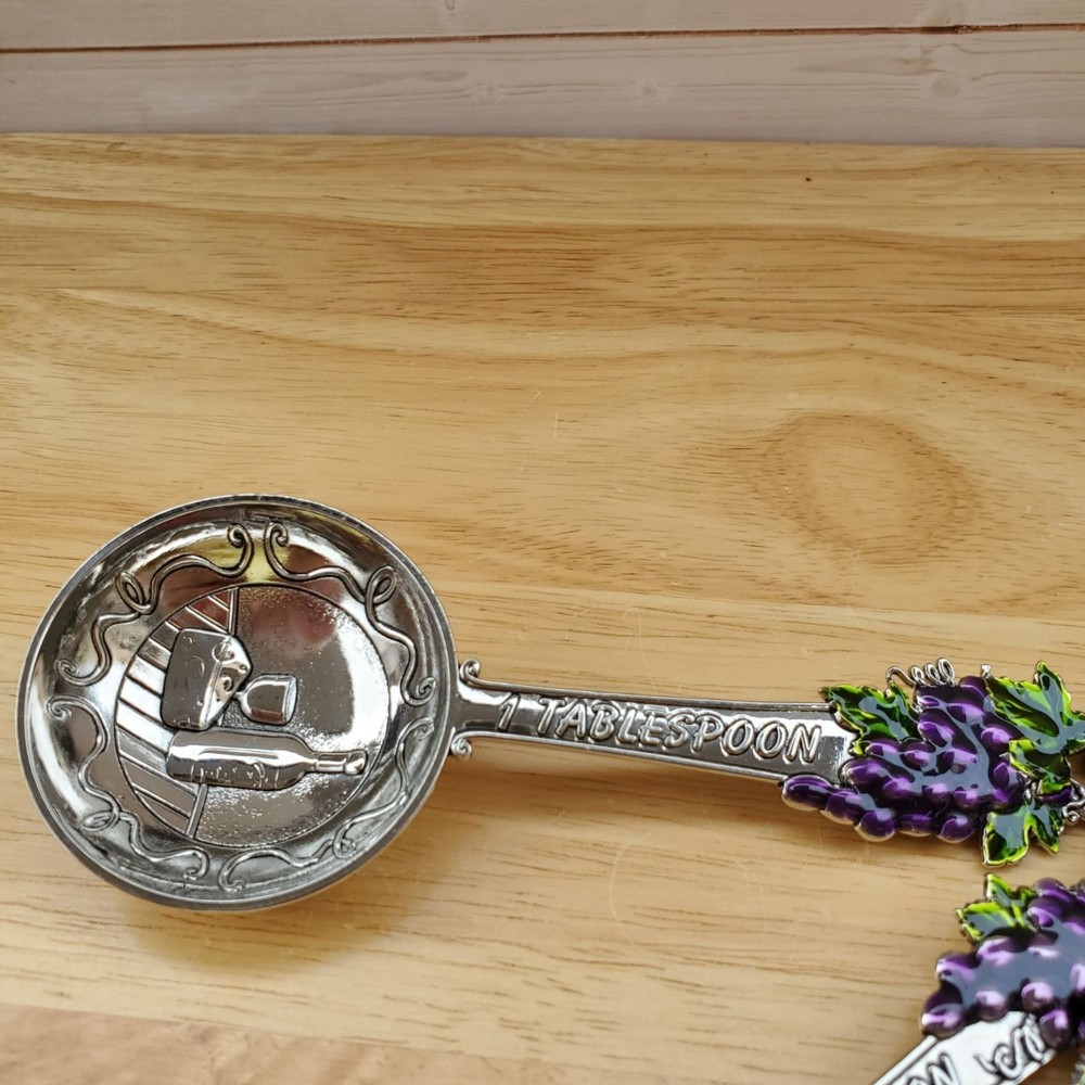 Decorative Grape Cluster Measuring Spoons Set With Whimsical Kitchen Charm