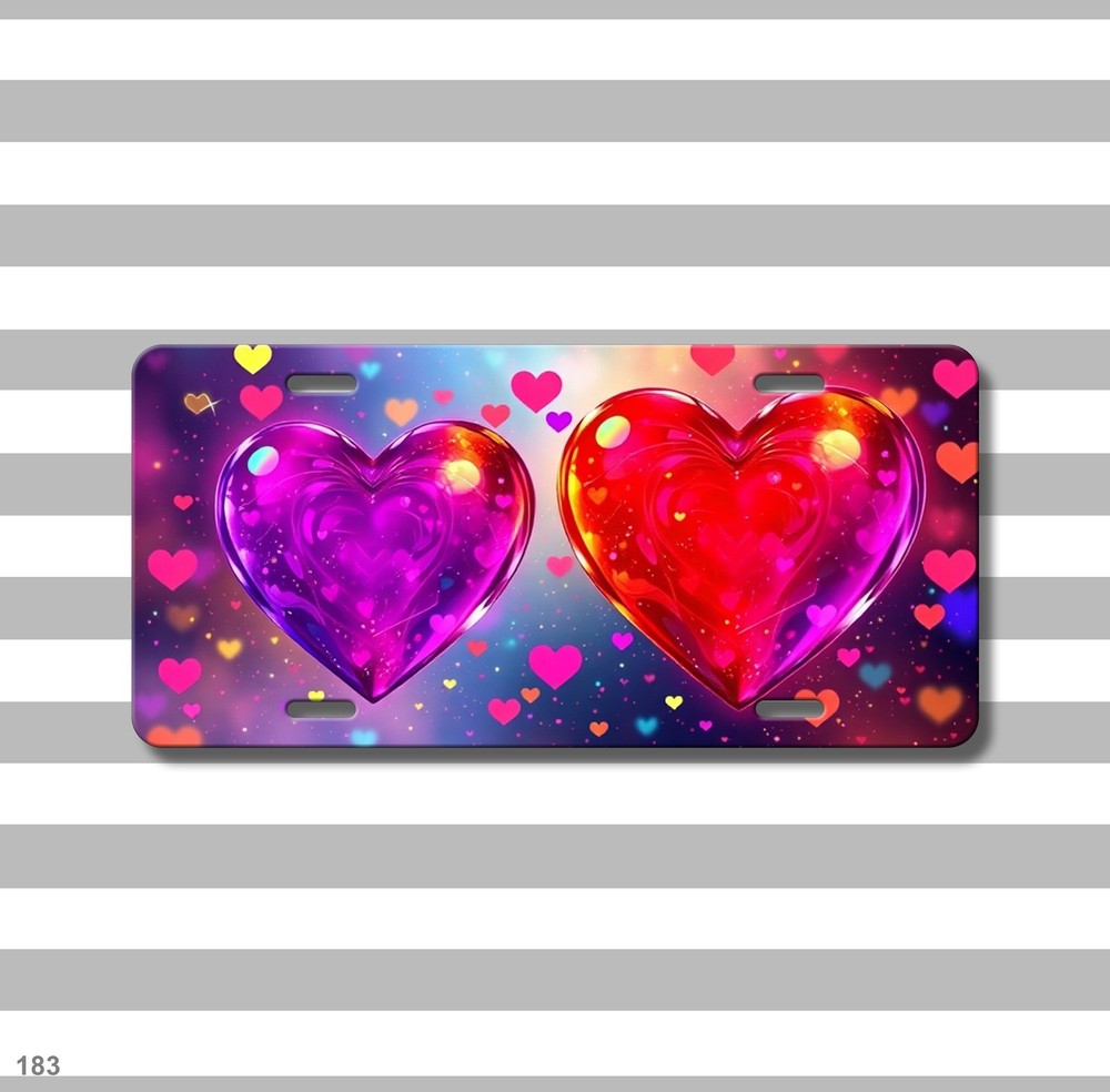 Bold Hearts License Plate Your Text Front Plate Special Gift