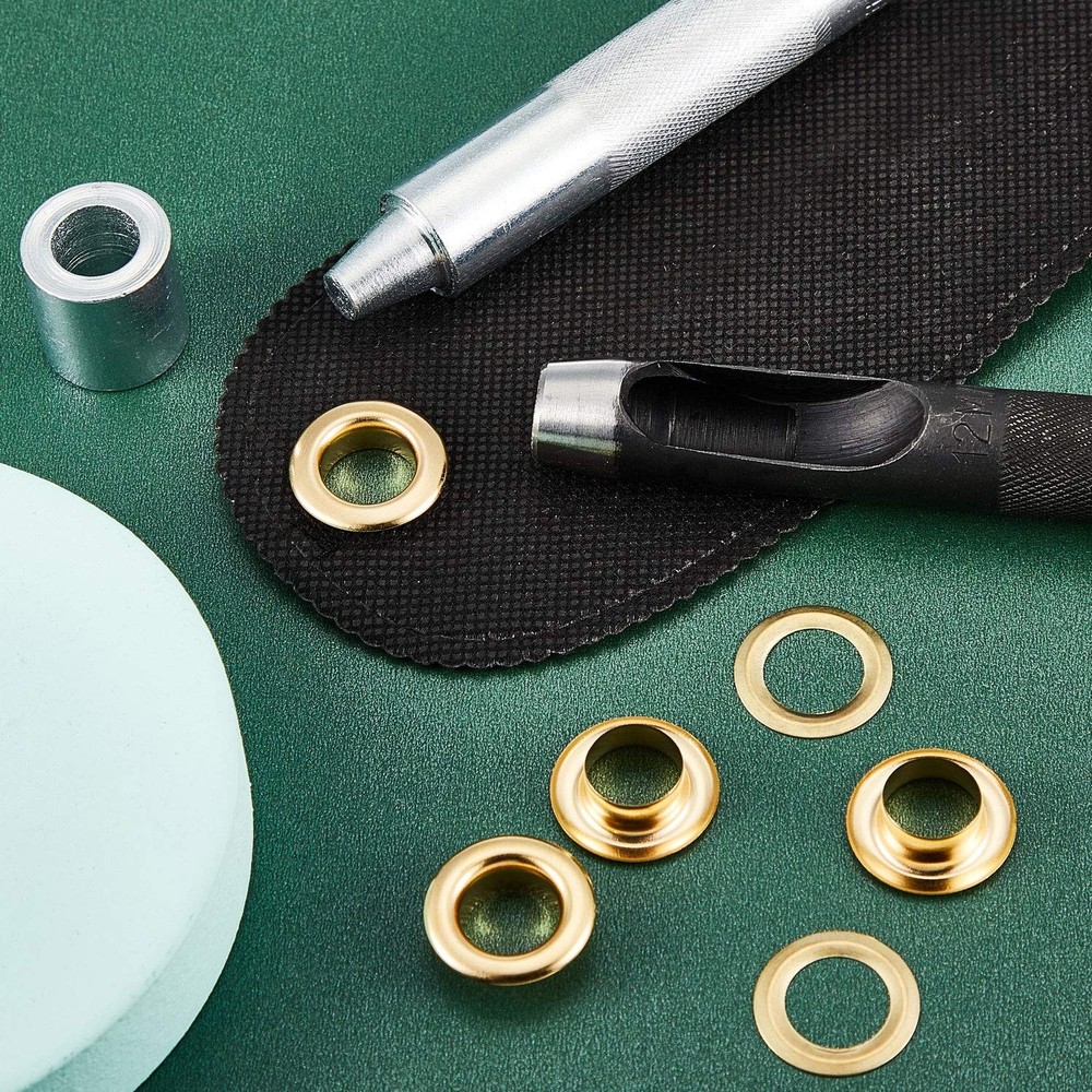 100 Sets Grommet Eyelets Tool Kit Grommet Setting Tool and Eyelets with Setti...