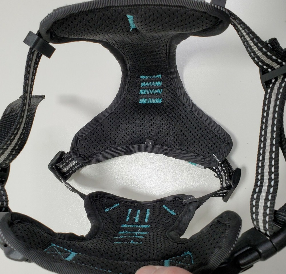 Winsee Dog Harness Adjustable Padded Reflective Green Black Silver Size MEDIUM