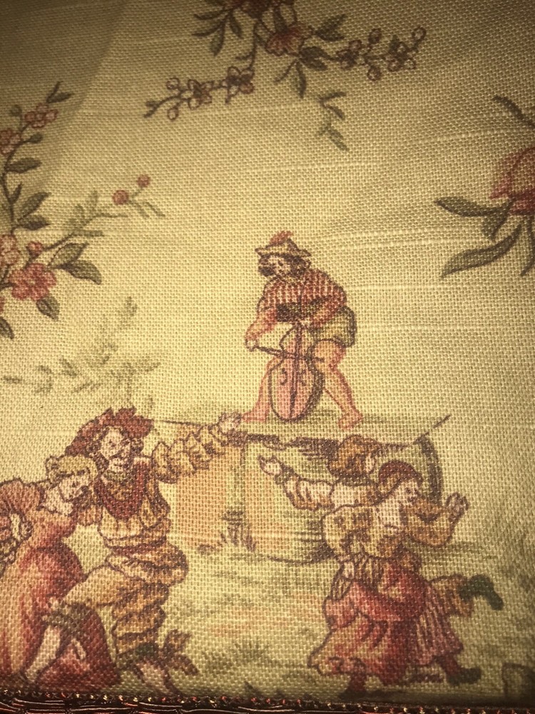 Custom Toile de Jouy Daybed Table Cover + 2 Bolsters Pillows EUC