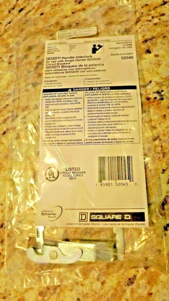 Square D QO Handle Interlock Kit (QO2DTI) - NEW Factory pack