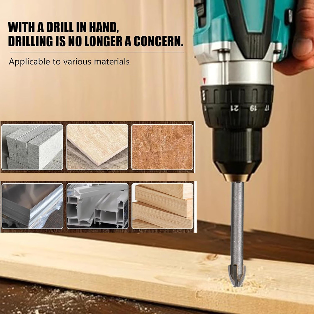 High-Speed Carbide Masonry Drill Bits - 5 Sizes for Versatile Materials