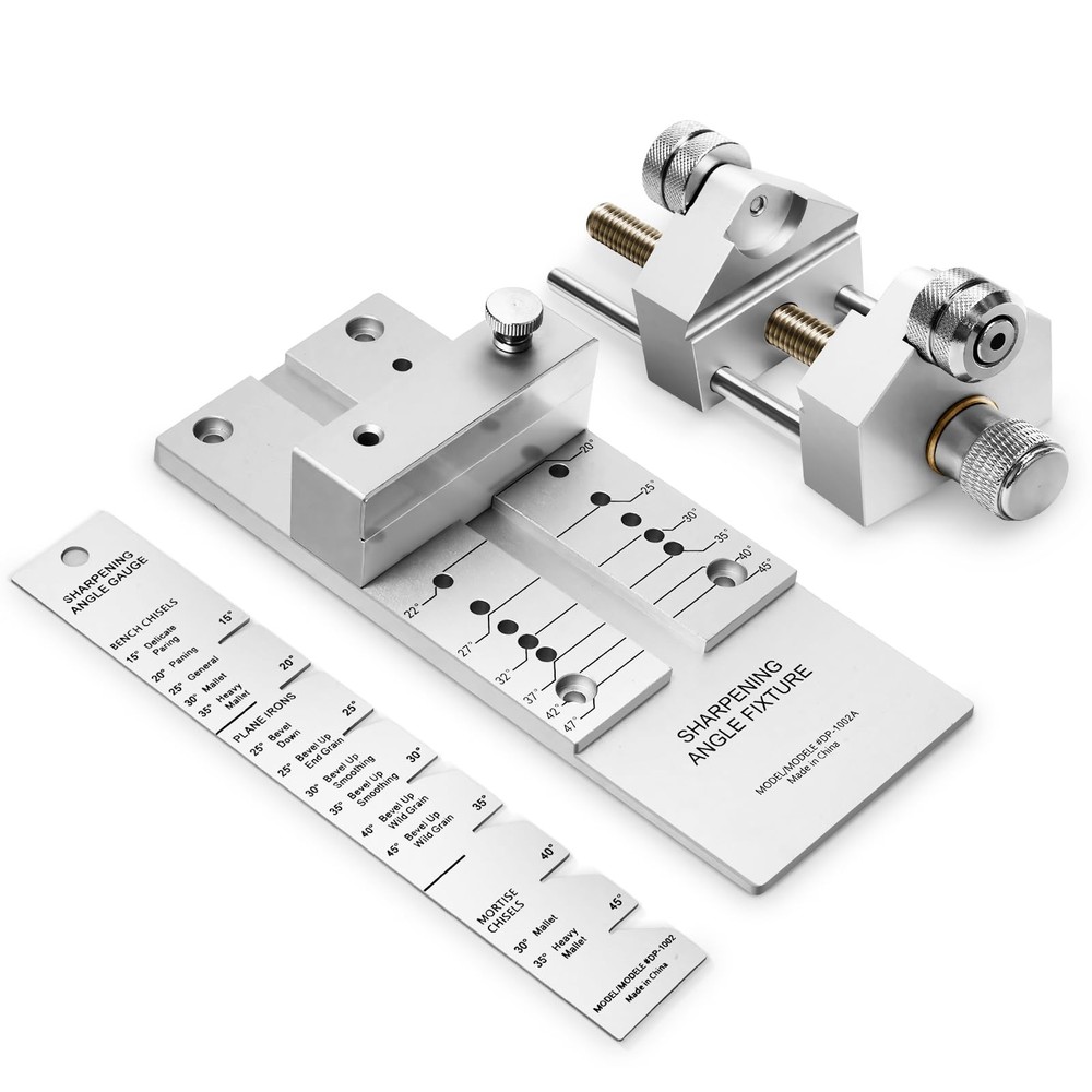 Chisel Sharpening Jig, Precise Honing Guide System with Adjustable Angle Gauge a