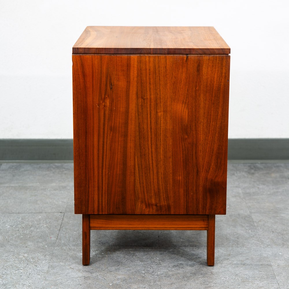 Mid Century Modern Nightstand End Side Table Solid Walnut Ace Hi 2 Drawer Mcm