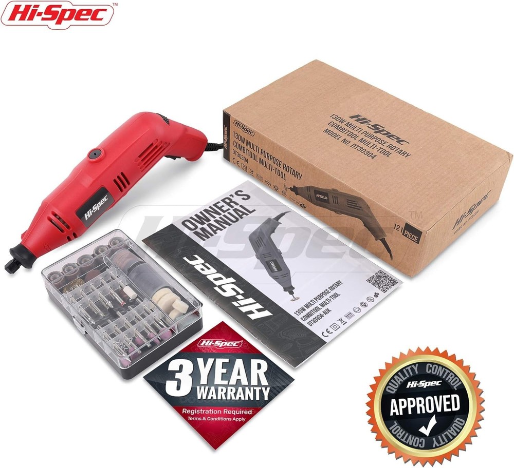 130W High-Speed Rotary Multi Tool with 121 Accessories - Versatile Crafting