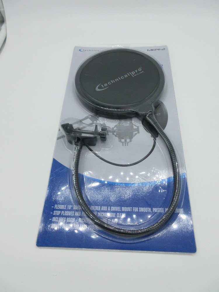 Technical Pro MKPF2 6" Clamp On Microphone Pop Filter With 10" Arm