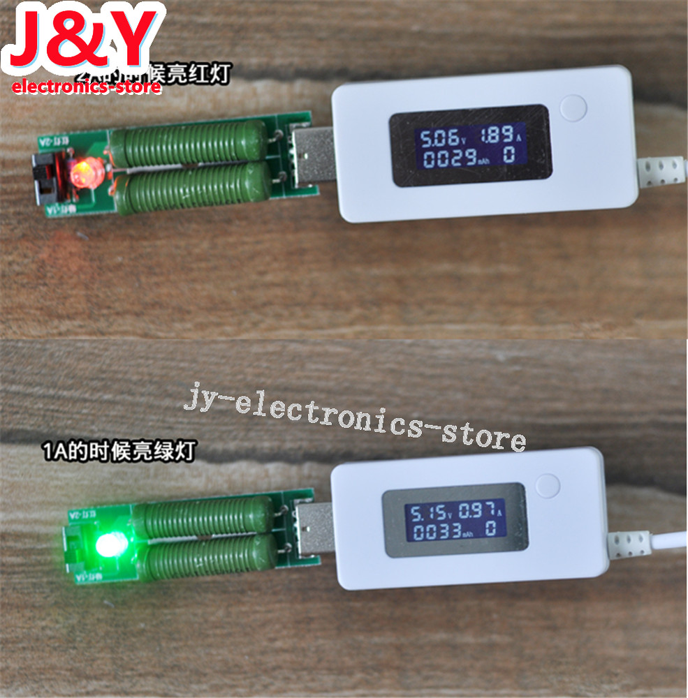 2PCS USB Load ResistorPower Resistors Mobile Power Aging Resistance Module 1A 2A