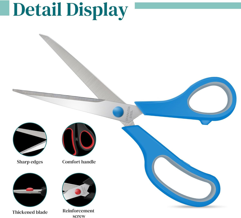 Scissors Bulk 24 Pack8 Multipurpose Heavy Duty Sharp ScissorsStainless Steel...