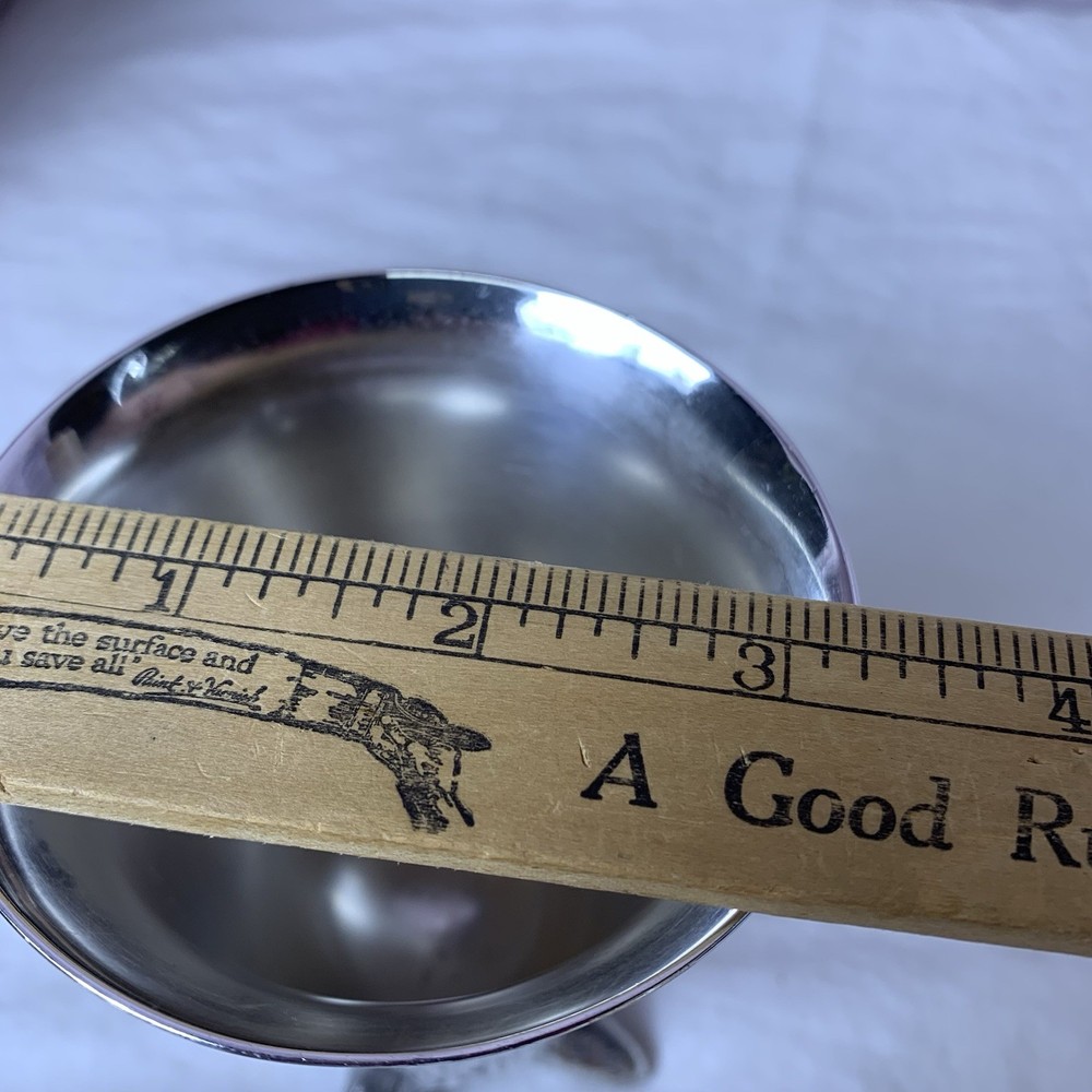 Vintage Large Silver Plated Fox Head Stirrup Cup 5” tall *READ*