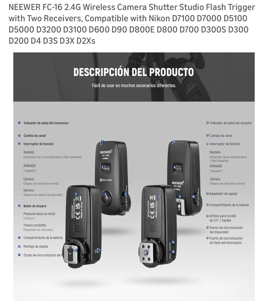 Neewer FC-16 flash trigger