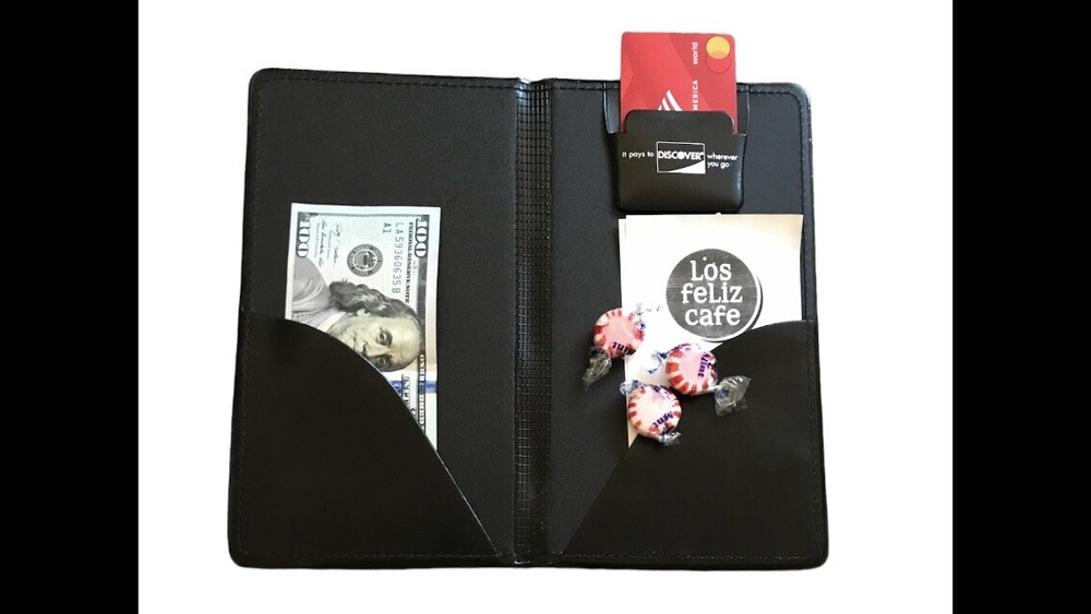NEW~DISCOVER Double Panel Check Presenter / Restaurant Bill / Server Book Black