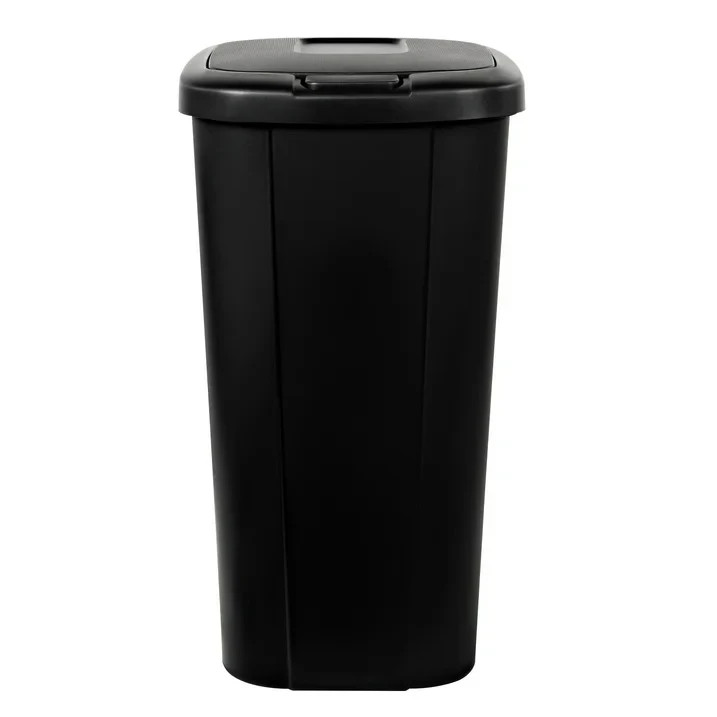 Hefty Kitchen Trash Can, 13.3 Gallon Plastic Touch Top Garbage Bin with Push But