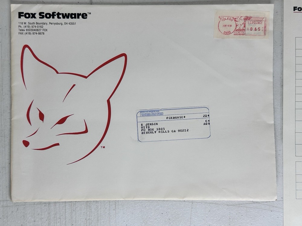 1989 FoxBASE+ Mac PC Price List Promo Pack Fox Software Database History