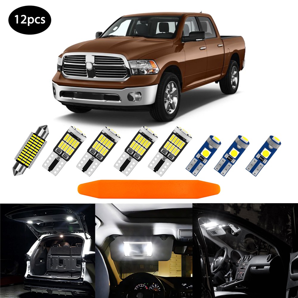 12x Interior LED Lights Bulbs Kit Package for 2009-2018 Dodge Ram 1500 2500 3500
