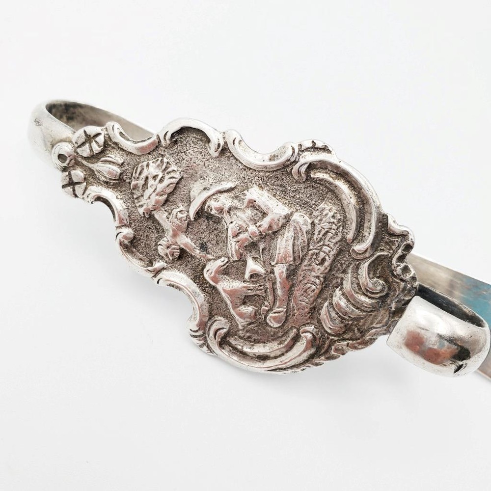 Large Heavy Dutch? Silver Chatelaine Hook Marked