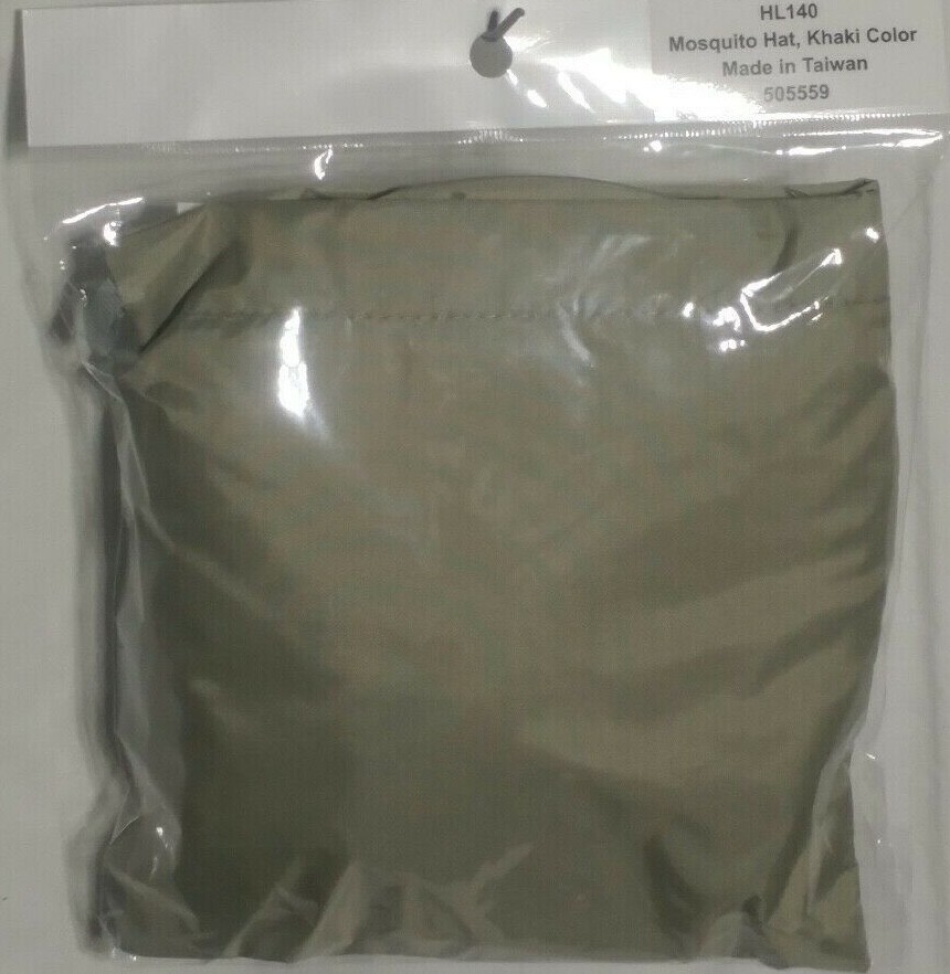 Pocket Mosquito Hat w/ chinstrap.- Beige. One size