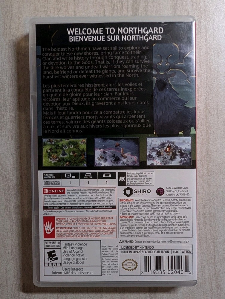 NO GAME Northgard Nintendo Switch Case