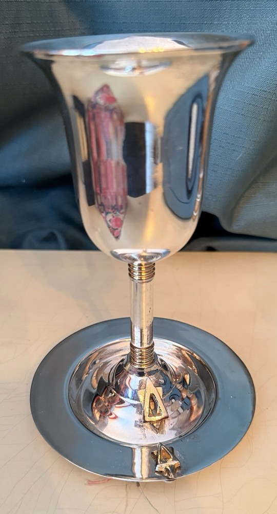 Silverplate Kiddush Cup and Saucer