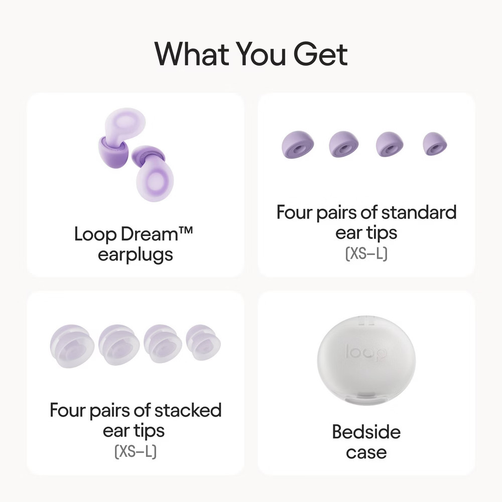 Loop Dream Earplugs for Deep Sleep, Napping and Snoring - Lilac