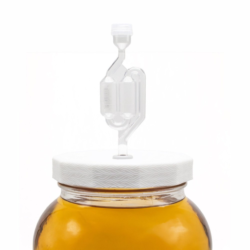 Fermentaholics 2 Pack - 110mm One Gallon Fermentation Lid, Gasket & S Airlock...