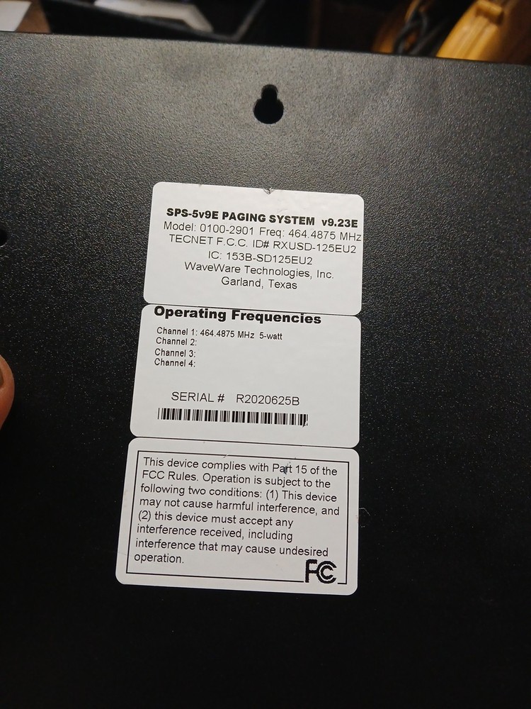 Wave Ware Paging System SPS5 V9E