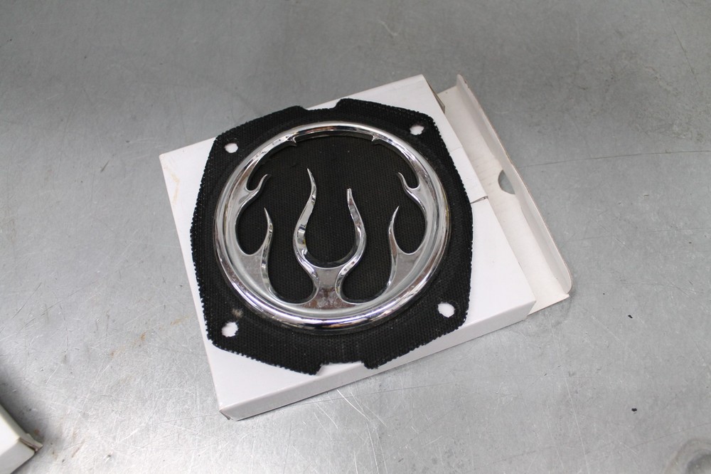 Harley Davidson Flame Style Speaker Grill Pair