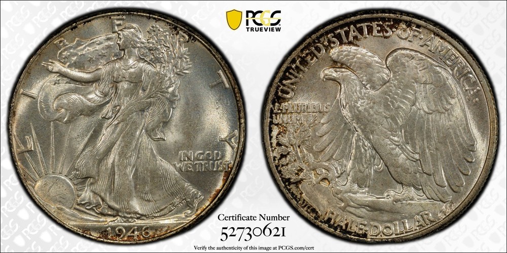 1946 P Walking Liberty Half Dollar PCGS MS-65