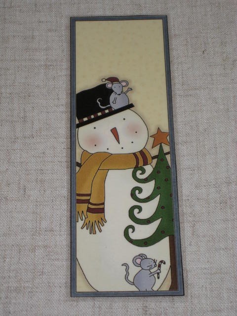 PRIMITIVE SNOWMAN LAMINATED BOOKMARK CS1219